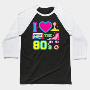 Retro 80's Party Girl Funny Cute Vintage Party Costume Women Baseball T-Shirt